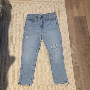 Madewell Light Blue Cropped Distressed Jeans